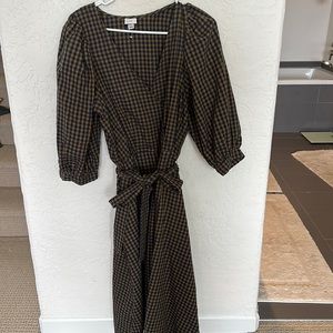 Gingham long sleeve dress.